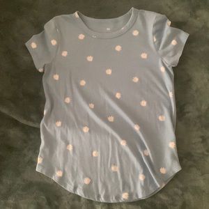 Kohl’s graphic crew neck tee light blue size XS